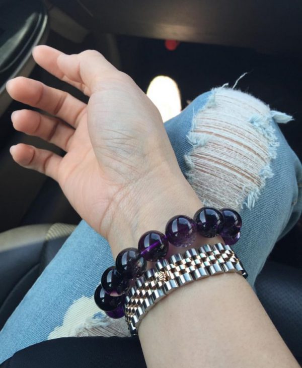 Vòng tay phong thủy đá thạch anh tím 10mm (6622)